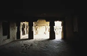 Pillars at Ellora cave No6, Maharashtra, India
