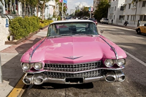 Pink Cadillac in the Art Deco district of South Beach