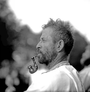 The pipe smoker, ca. 1955, near Freiburg