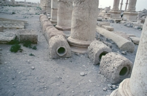 Pipes of the old water pipeline, Palmyra, Syria, May 1987, vintage, retro, old, historical, Asia