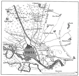 Plan of the Battle of Pavia