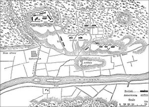 Plan of battlefield of the Saratoga campaign
