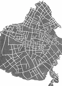 Plan of the catacombs of Rome, Italy