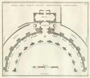 Plan of the Villa Albani, the femicircular portico