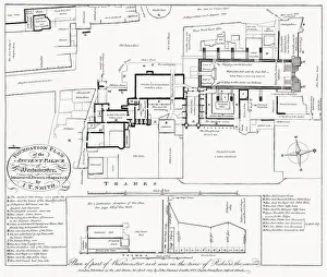 Plan of Westminster Palace, London, England, 1807