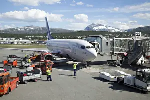 Plane being loaded at the airport