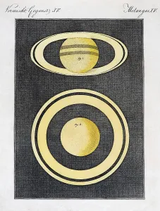 Planet Saturn, hand-coloured copperplate engraving from Friedrich Justin Bertuch picture book for children