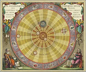 Framed Print : Planisphaerium Copernicanum sky diagram by Andreas Cellarius