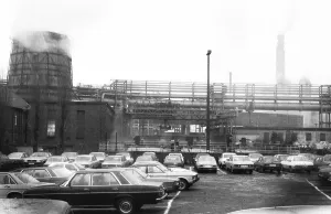 Plant and shift change at Hoesch AG Phoenix plant 1981