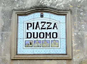 Plaque on a wall in Sassi di Matera