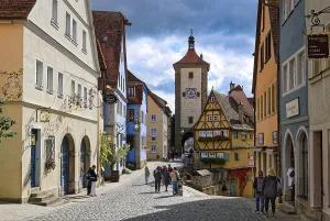 Ploenlein, historic neighbourhood in the old town of Rothenburg ob der Tauber