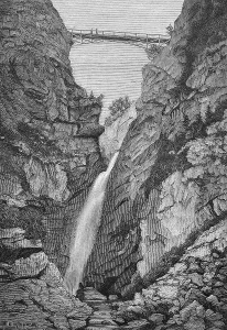 Poellatfall waterfall with Marienbruecke bridge near Neuschwanstein Castle