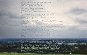 Poem by Paul H. Scott, engraved on glass, Air Forces Memorial, Runnymede, Englefield Green, Egham, Surrey, England, UK, ca. 1963