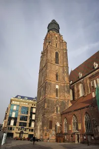 Poland, city of Wroclaw, St. Elizabeth's Church tower in the Old Town