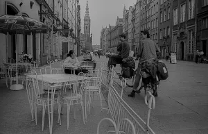 Poland, Gdansk, 24.8.1988, street scene in Gdansk