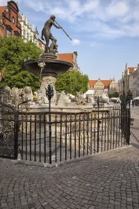 Poland, Old Town of Gdansk, Neptune Fountain