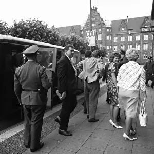 Police action against communists prior to the founding of the German Communist Party (DKP) at a communist meeting ca