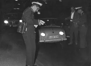 Police officers during a traffic check