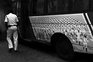 Policeman walking, Rabindra Sadan