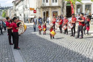 Political rally and march for May Day in city of Guimaraes