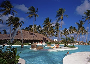 Pool area of Hotel Iberostar, Punta Cana, Dominican Republic, Caribbean, Central America