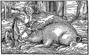 The Pope crowning a sow, from Cicero's Offices