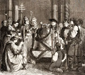 Pope John XIII blessing a bell