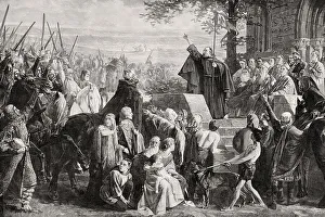Pope preaching the Crusade, 11th Century