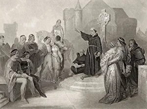 Pope preaching the Crusade, 11th Century