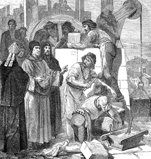 Pope Saint Leo IV, 790 - 855, commissioning the construction of the Leonine Wall