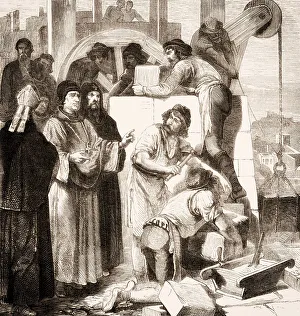 Pope Saint Leo IV, 790 - 855, commissioning the construction of the Leonine Wall