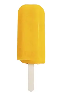 Popsicle water ice orange ice lemon ice summer isolated cutout against a white background