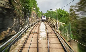 Popular Como Brunate funicular railway in Italy