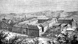 The porcelain factory in the Triebisch valley in 1880