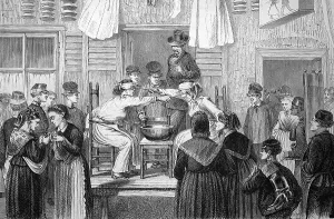 Porridge fight in the Marolles district in Brussels