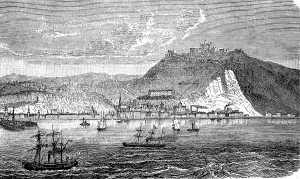 The Port of Dover in England, in 1880