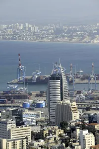 Port of Haifa with Sail Tower, Israel