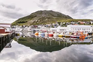Framed Print : Port of Honningsvag in Finnmark Norway