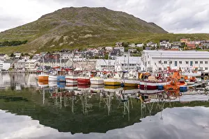 Framed Print : Port of Honningsvag in Finnmark Norway Framed Print : Port of Honningsvag in Finnmark Norway