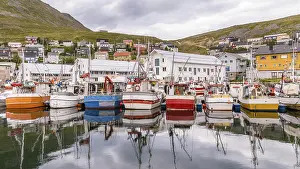 Port of Honningsvag in Finnmark Norway