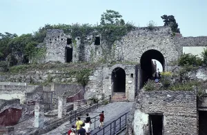 Porta marina entrance to the archaeological site of Roman Pompeii, Italy 1999