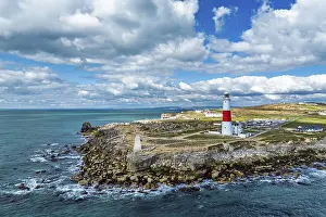 Portland Bill Lighthouse from a drone