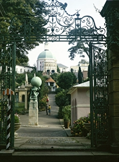 Portmeirion folly tourist village in Gwynedd, North Wales, UK 1966