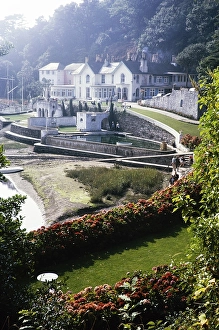 Portmeirion folly tourist village in Gwynedd, North Wales, UK 1966