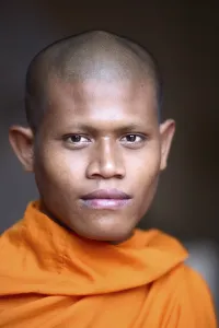 Portrait of a buddhist monk in Phnom Penh Cambodia