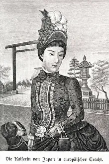 Portrait of the Empress of Japan in European traditional costume