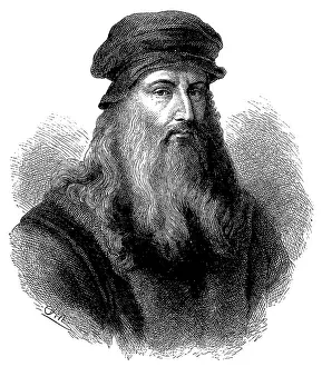 Portrait of Leonardo da Vinci - an Italian polymath of the High Renaissance