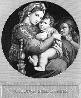 Portrait of Madonna della Sedia after Raphael