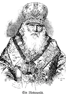 Portrait of a Russian Orthodox priest in full regalia