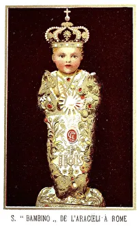 Portrait of a saint, child of aracceli in rome